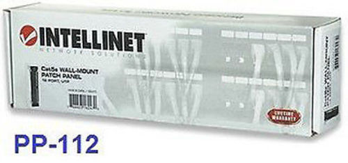 12 Port UTP CAT5e Wall-Mount Patch Panel, Intellinet