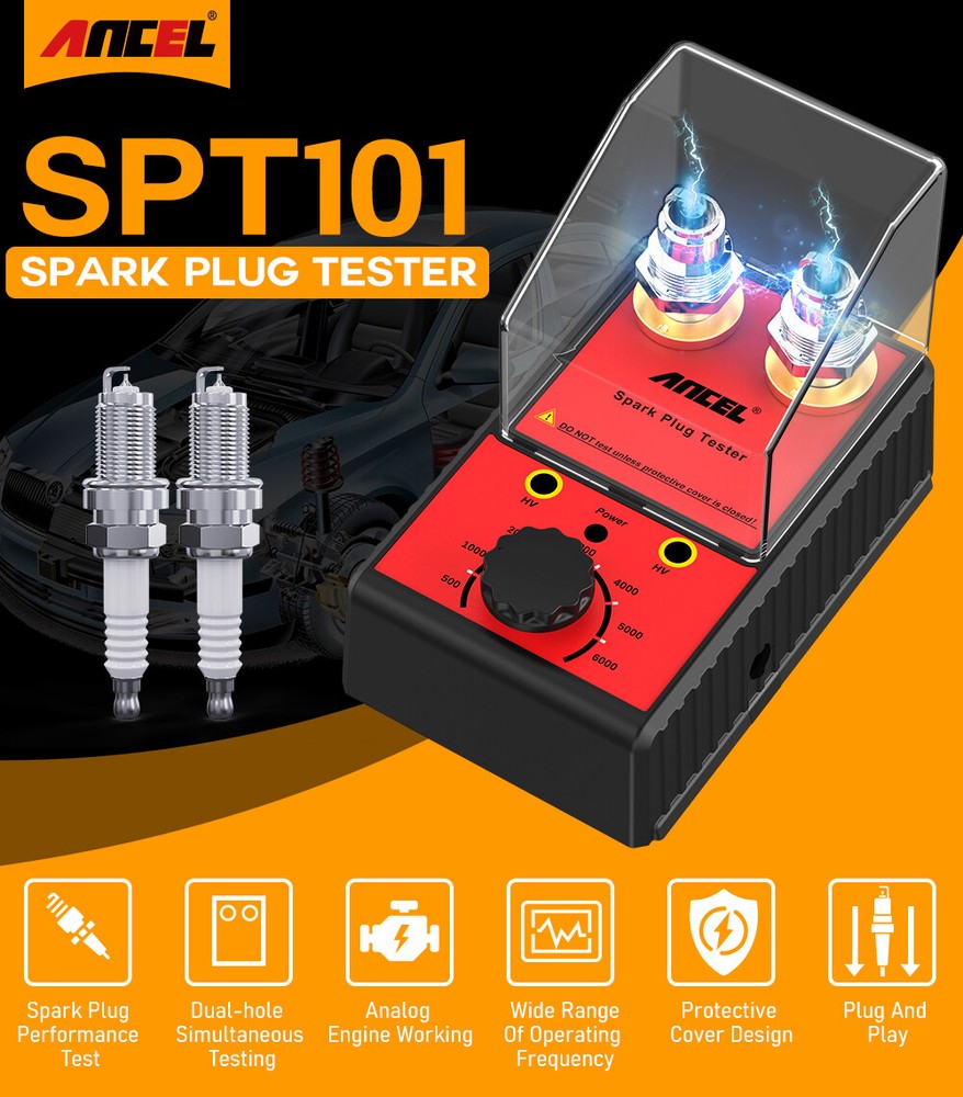 Dual Hole Car Spark Plug Tester Detector Ignition Plug Diagnostic Analyzer Tool
