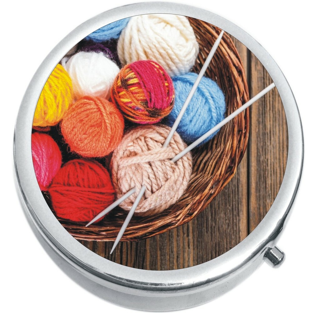 Knitting Medicine Vitamin Compact Pill Box