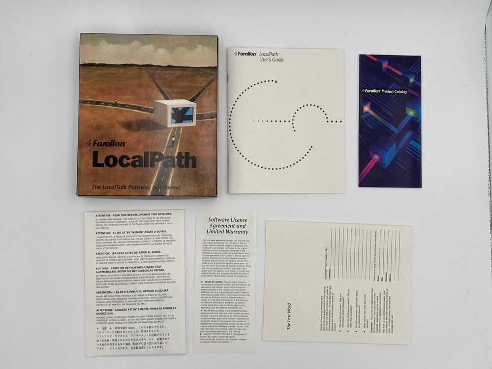 Farallon LocalPath Local Network Apple Macintosh Computers 1992 Vintage Software