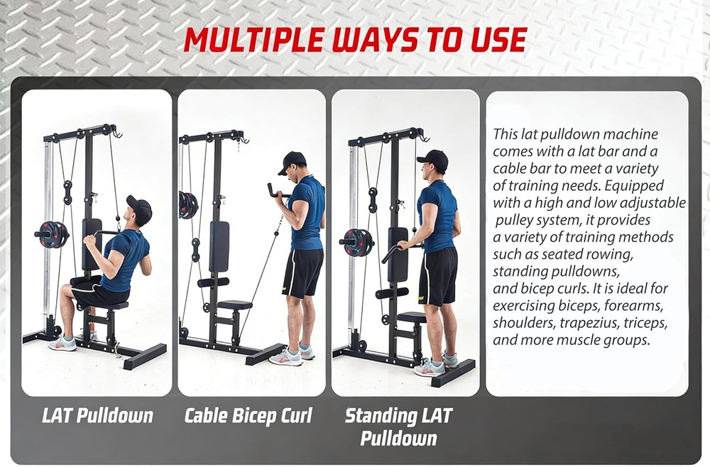 LAT Pull Down Machine for Home Gym Full Body Workout Machine Cable Pulley System