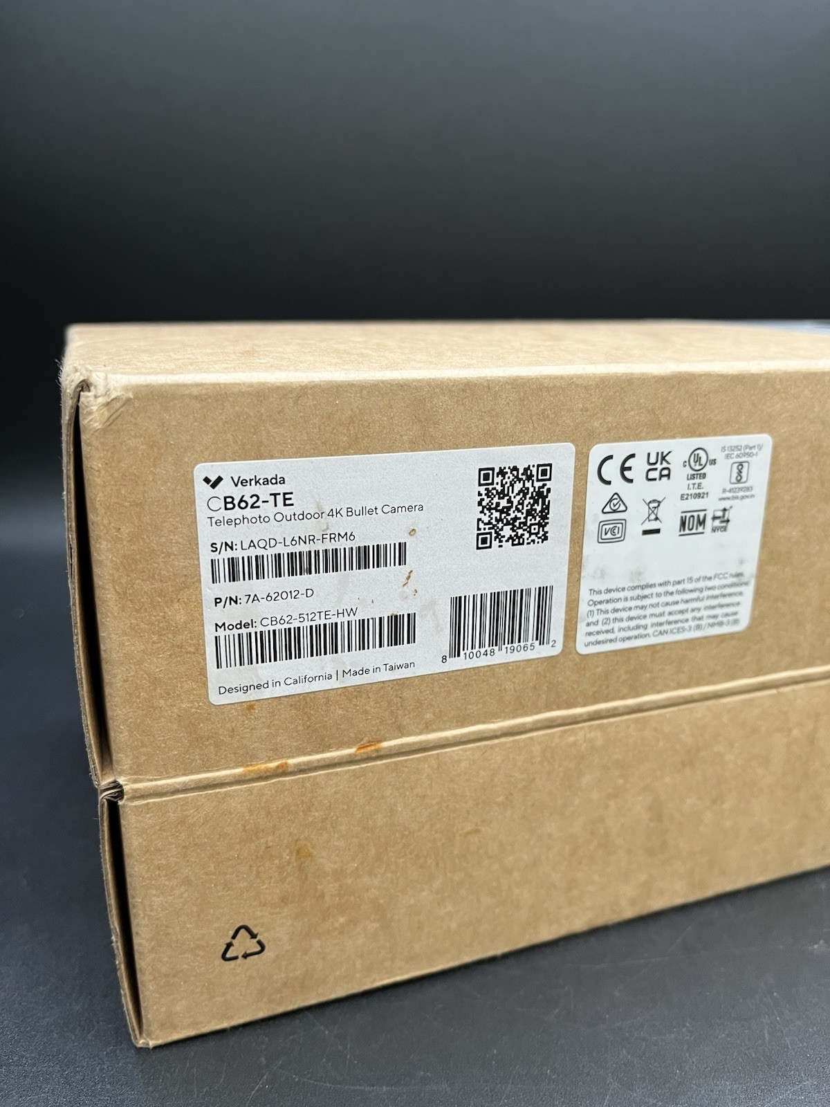 VERKADA CB62-TE 4K Outdoor Telephoto Bullet Security Camera Sealed