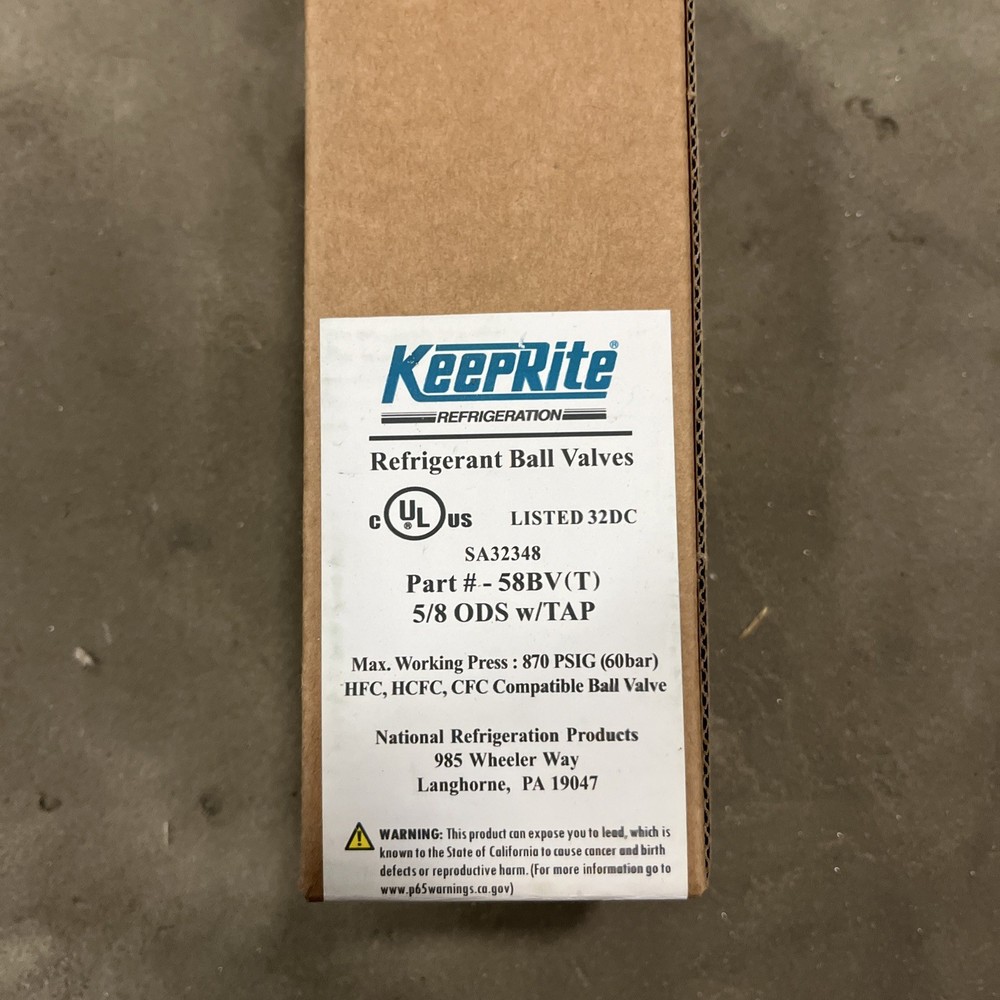 KEEPRITE 58BV(T) REFRIGERATION BALL VALVE WITH PRESSURE TAP