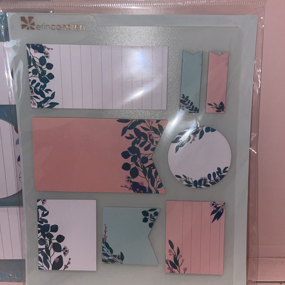 Erin Condren Snap-in Sticky Notes & Sticky Notepad Dashboard Eucalyptus- Circles