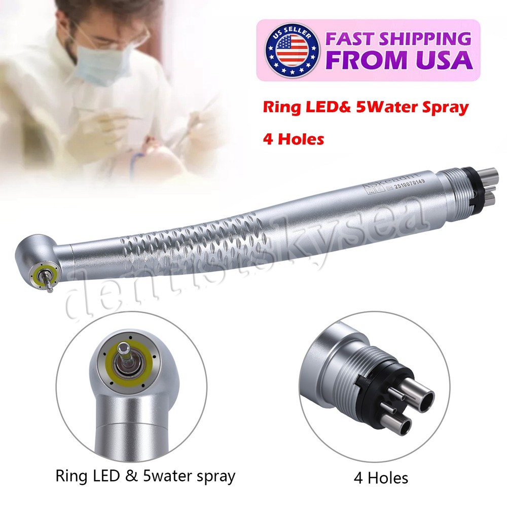 Dental Ring LED Optic High Speed Handpiece E-Generator Shadowless 4 Hole