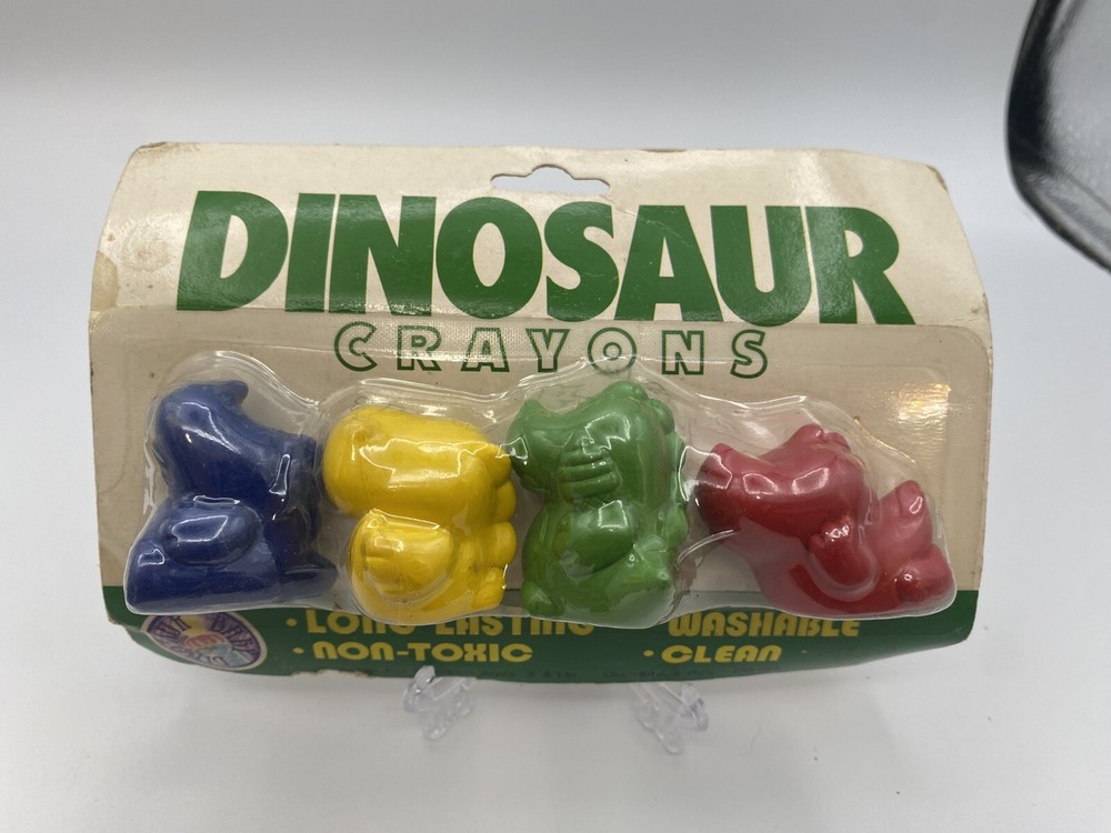 Dino Shape 4pc Dinosaur Shaped Color Crayons (B2)