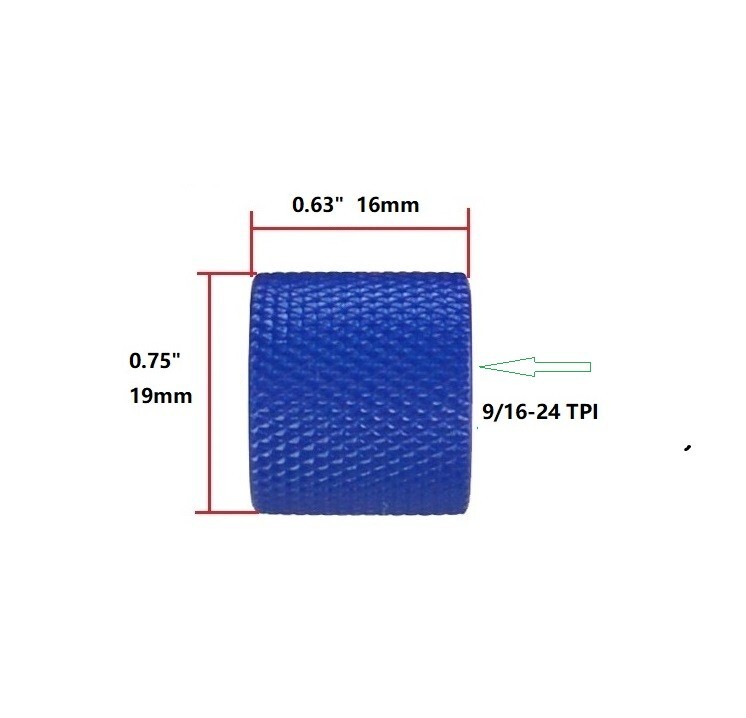 9/16x24 TPI Thread, Thread Protector Aluminum Anodized Blue
