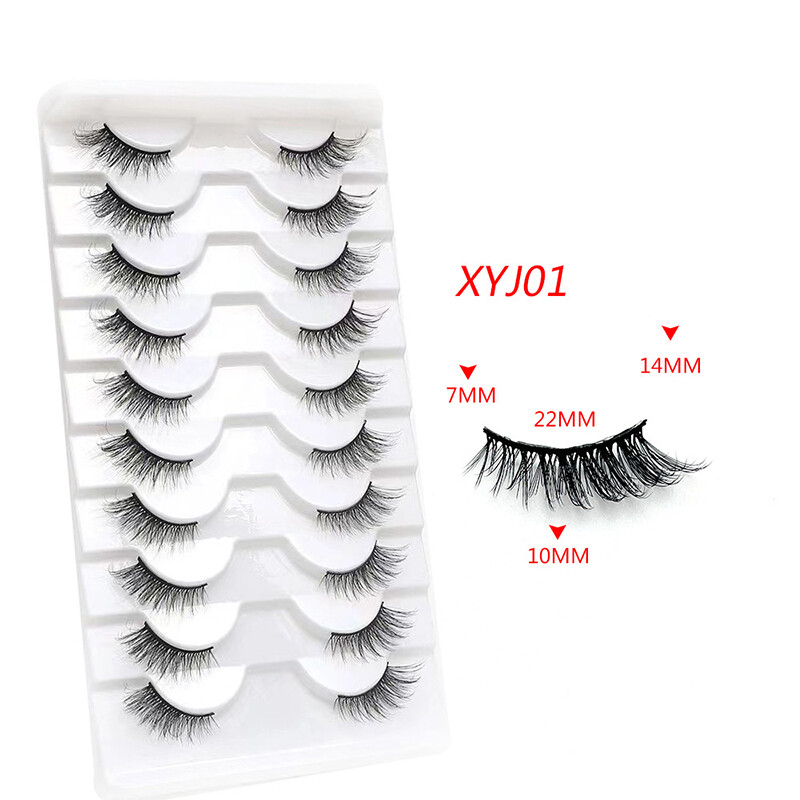 10pair Eyelash Extension Segmented Reusable False Eyelashes Half Eyelashes Soft+