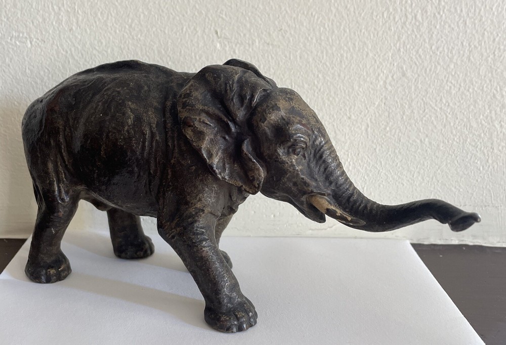 Antique Cold Painted Vienna Bronze Elephant Marked/Signed