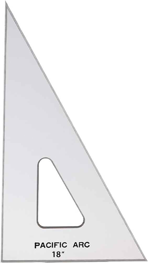 Drafting Triangle, 18-inch, 30/60/90 Degrees, w/Inking Edge, Topaz