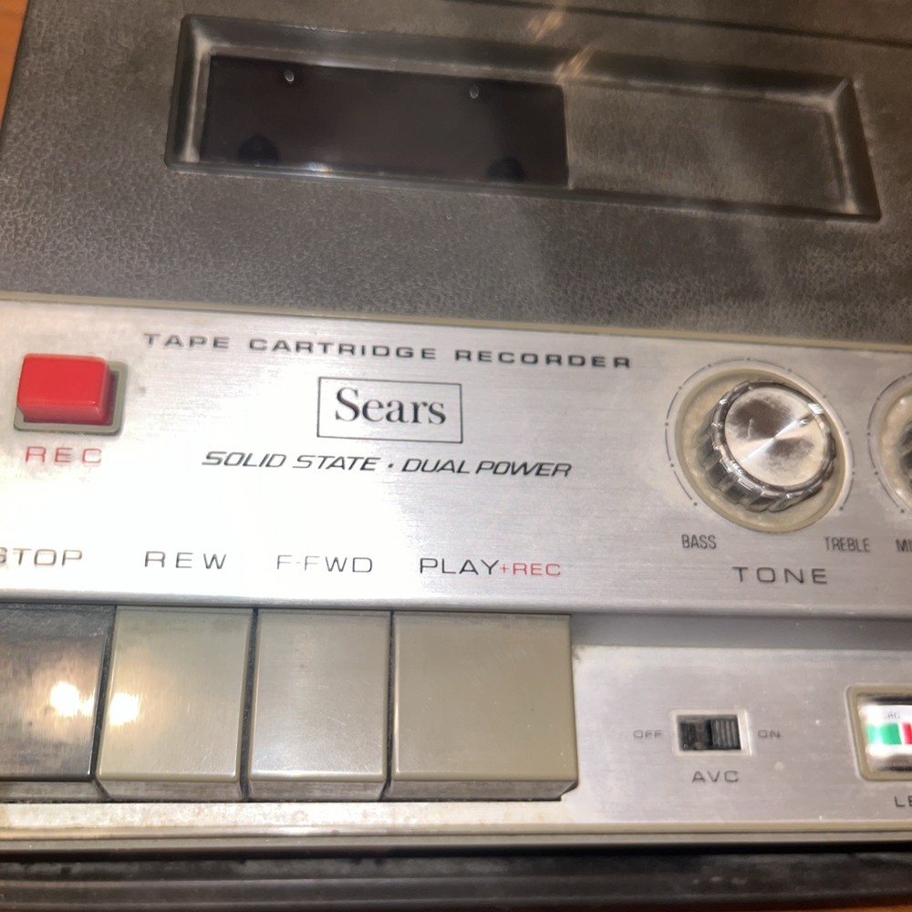 SEARS Solid State (Model 34201) Tape Cartridge Recorder Untested