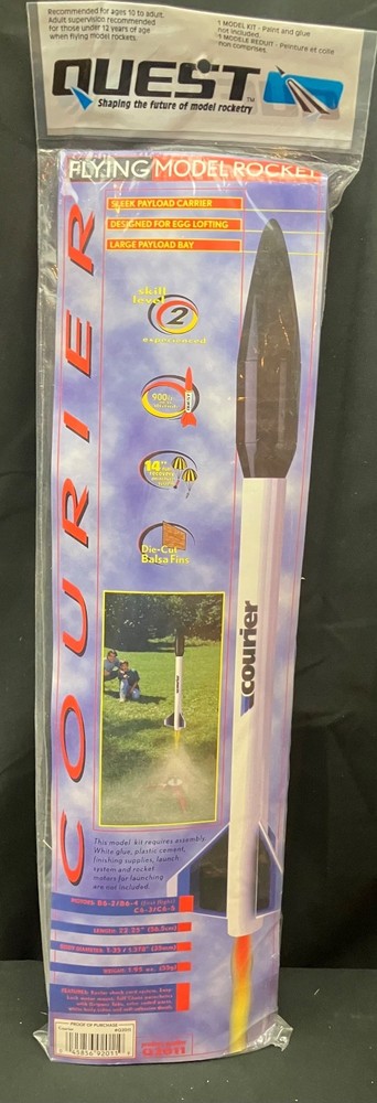 Quest Courier Egglofter  Flying Model Rocket Kit - Sealed
