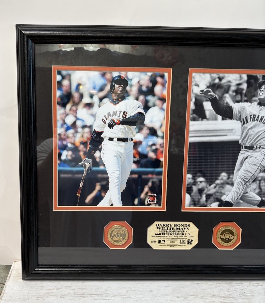 Willie Mays & Barry Bonds Highland Mint 660 Home Run Plaque! 10/660!