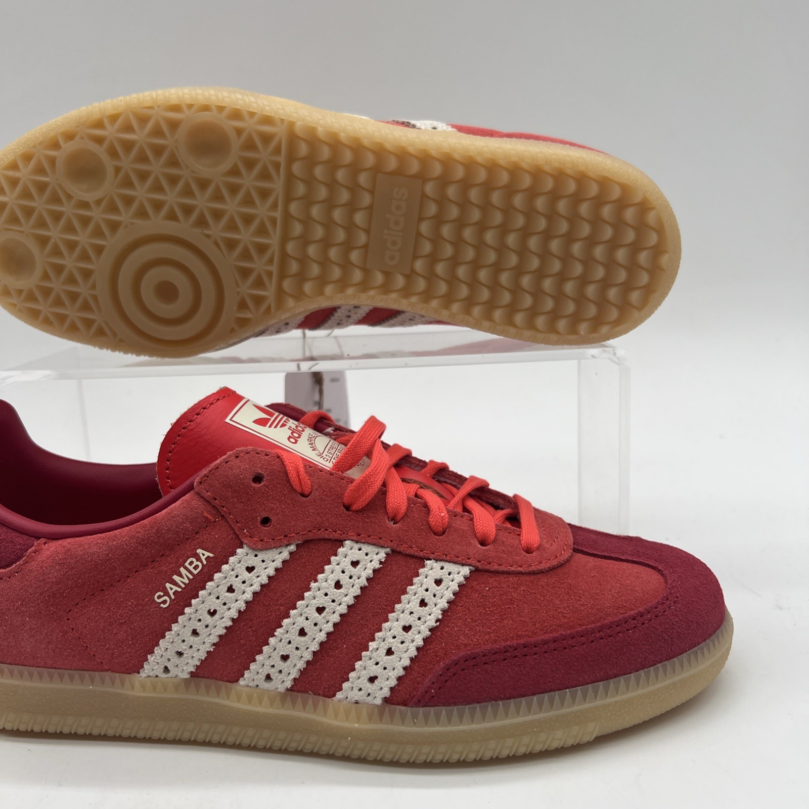 Kids Size 5.5 Adidas Samba OG Crimson Red Casual JS3526 NEW