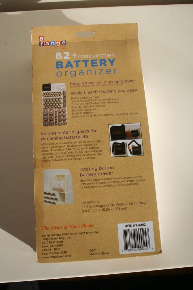 Battery Organizer With Voltage Tester 82+ Compartments - A Range - NEW