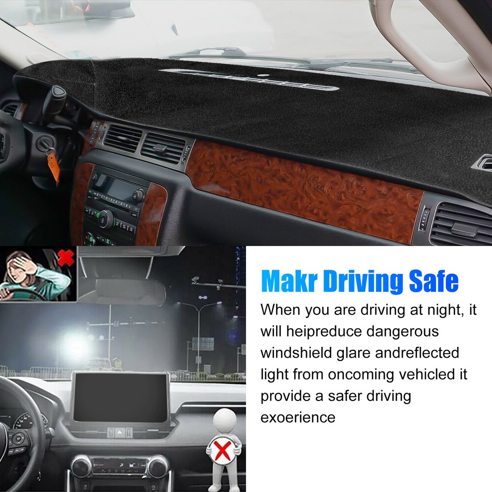 Dashboard Pad Dash Cover Mat For 2007-2014 Chevy Tahoe/Suburban/Avalanche Black