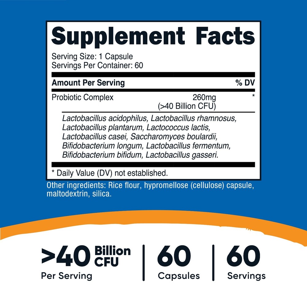 Nutricost Probiotic Complex (40 Billion CFU) (60 Capsules)