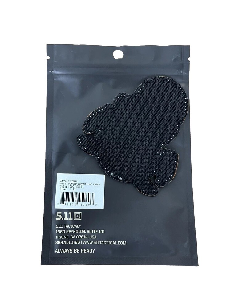 5.11 Tactical Donuts Served Hot Patch Laser Cut Hook-Back PVC Patch Style# 82044