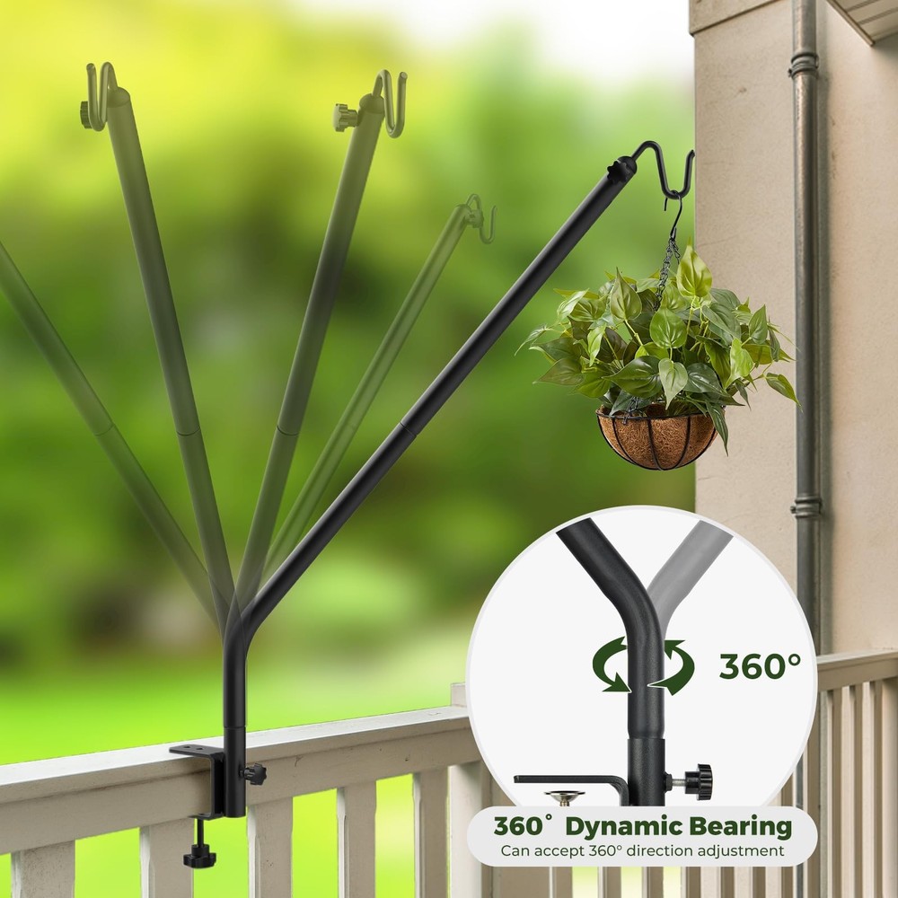 Heavy Duty Deck Hook, 27"-39" Adjustable Metal Deck Railing Hooks for Hanging...