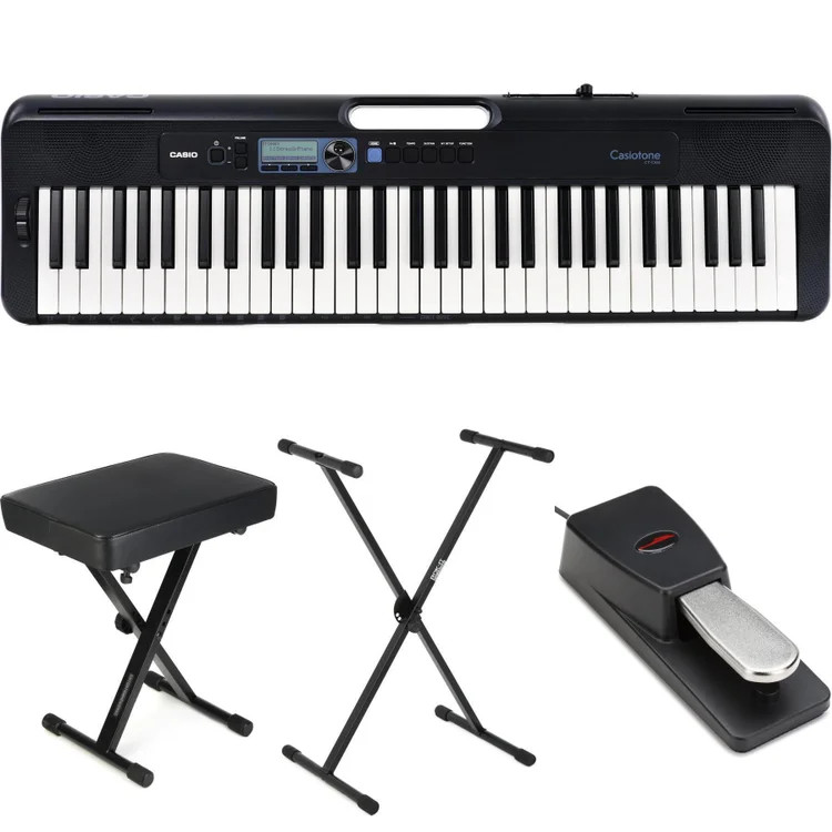 Casio Casiotone CT-S300 61-key Portable Arranger Keyboard Essentials Bundle