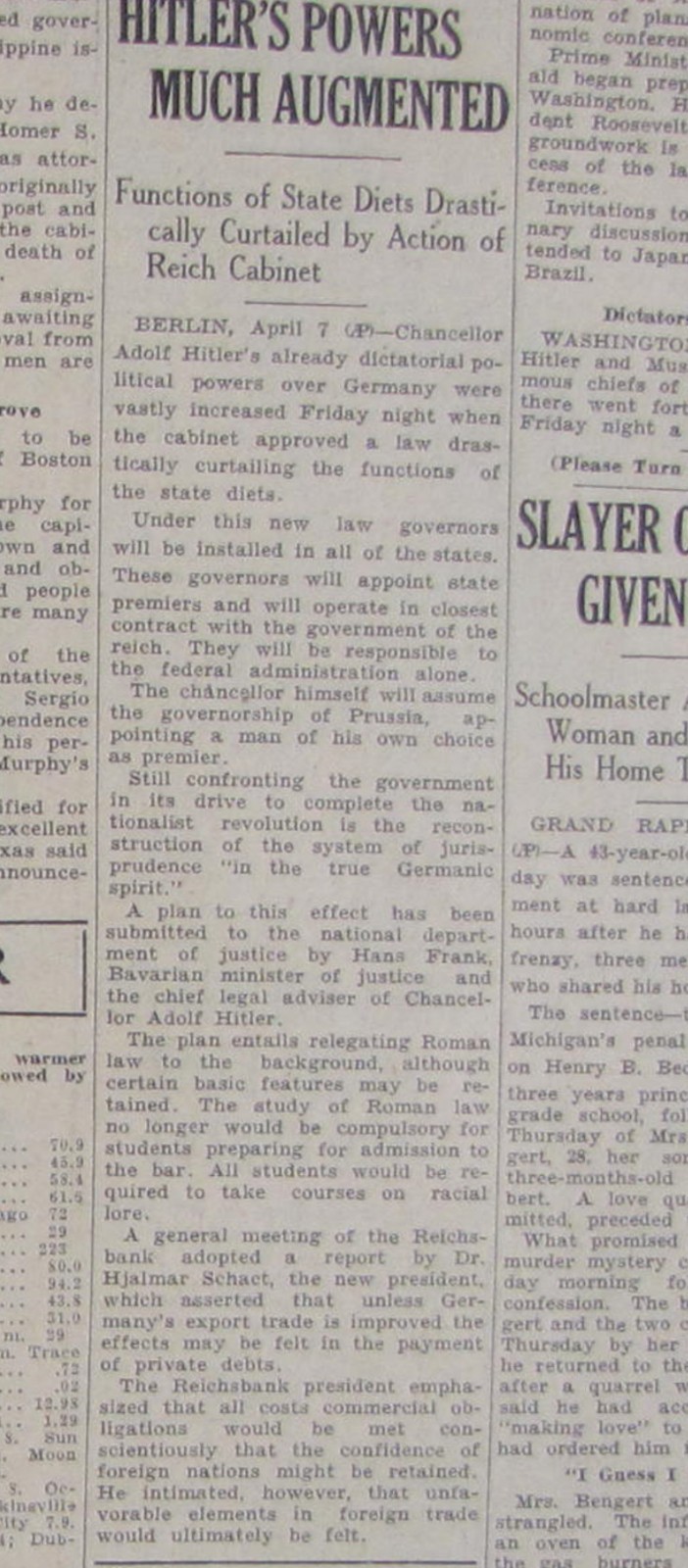 Vintage 1933 USS Akron Airship Crash Survivors Newspaper
