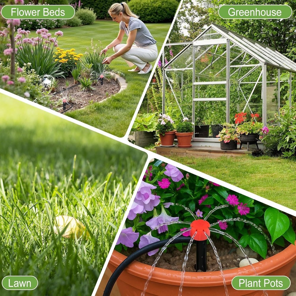 240FT Quick-Connect Drip Irrigation System, Automatic Garden Watering System Kit