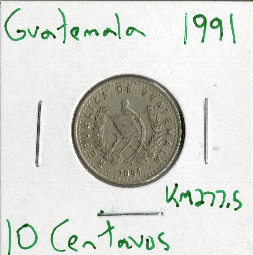 Coin Guatemala 10 Centavos 1991 KM277