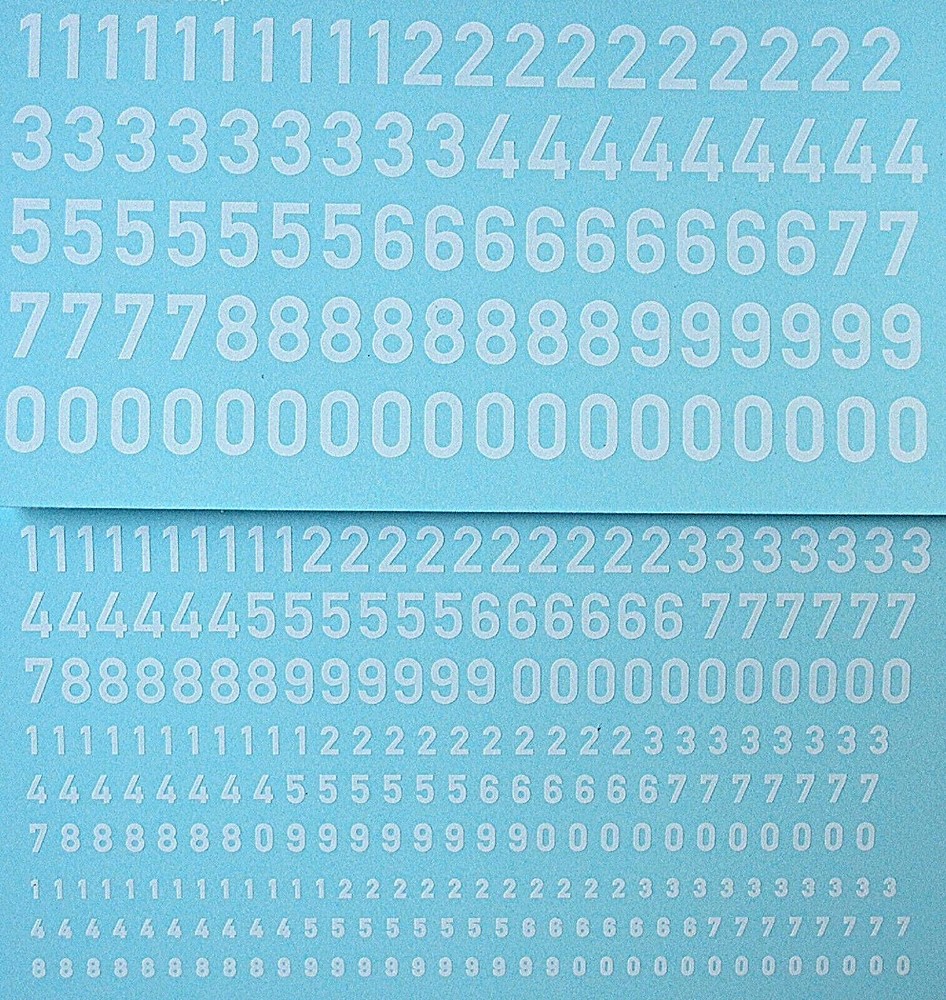 White Numbers 1:32 Decal Decals