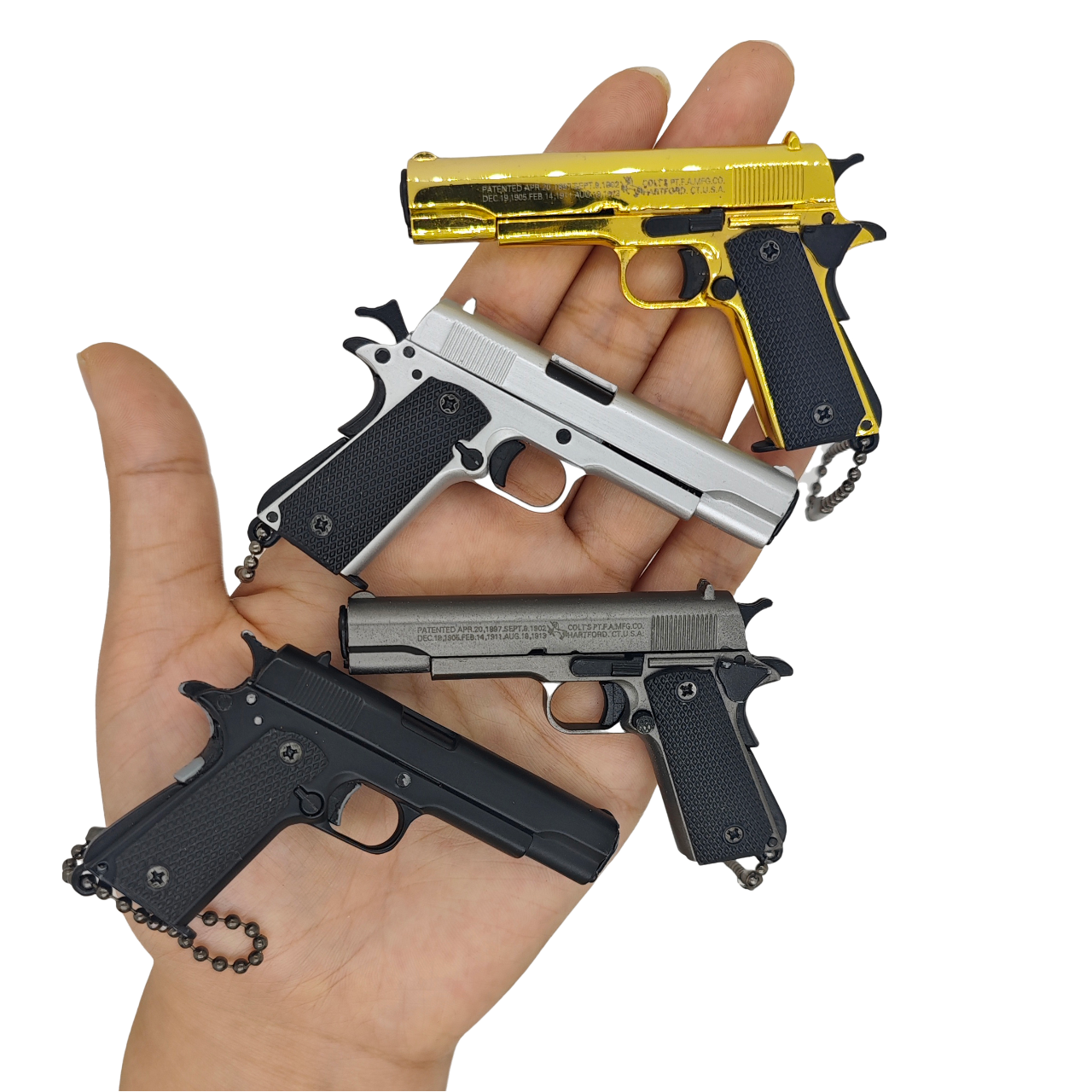 1911 Metal Pistol Keychain Luxury Authentic Metal Keychain - USA Seller