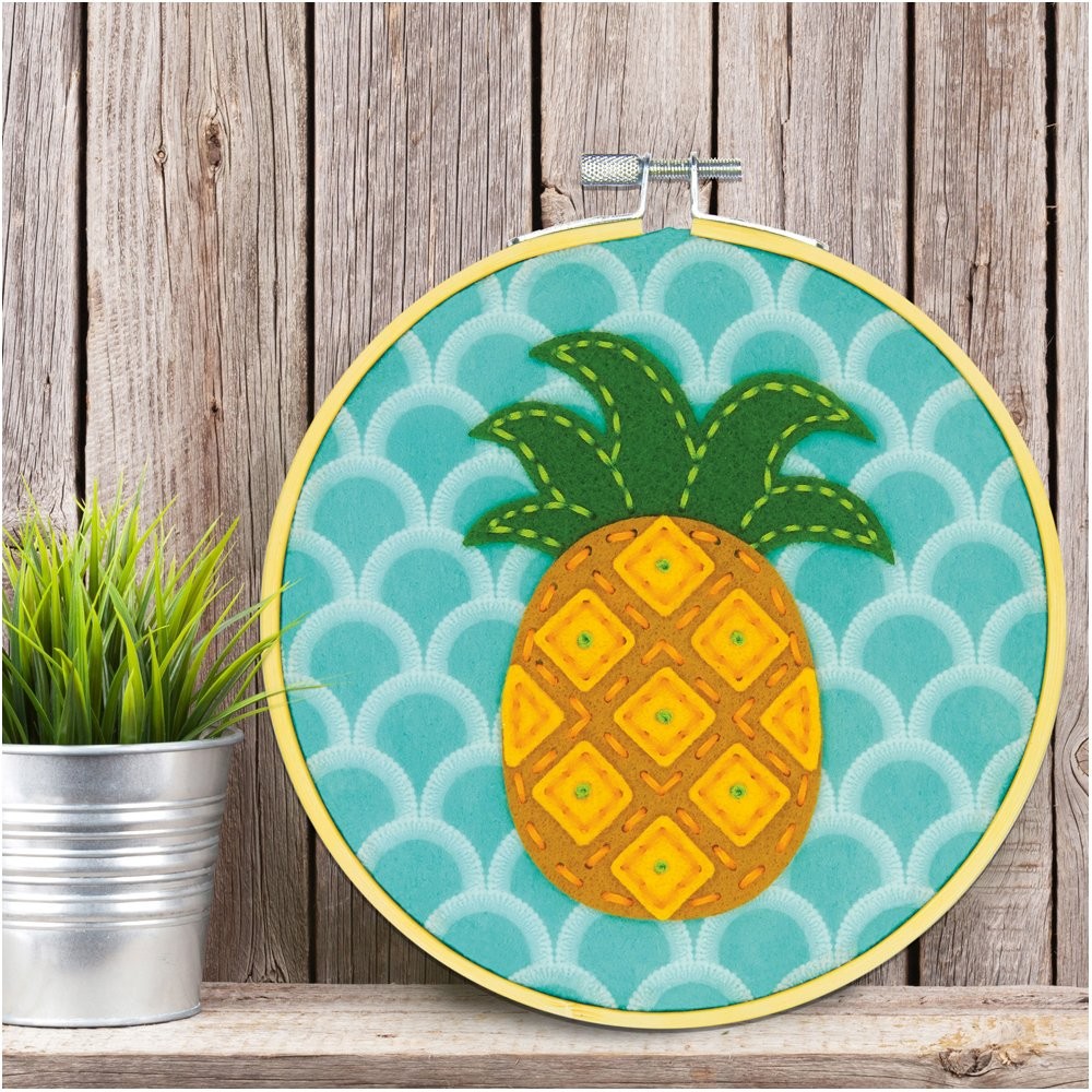 Dimensions Needle Craft Pineapple Wool Felt Applique 6'',