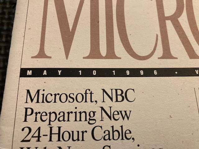 Rare May 1996 Microsoft MicroNews Preparing for MSNBC