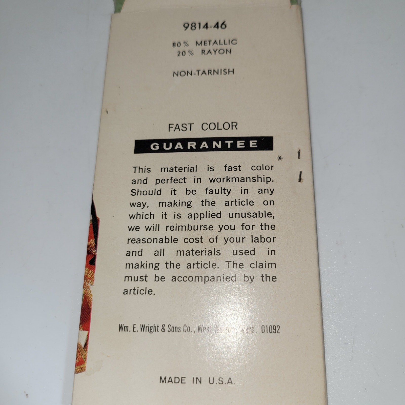 Sparkle Trim Wrights 9814-46 8 yards 80% Metallic 20% Rayon USA
