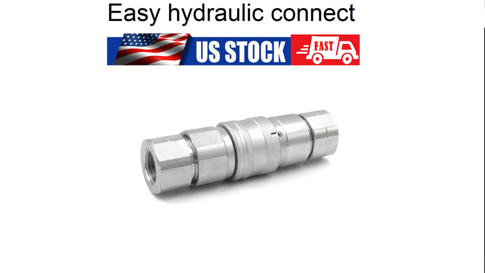1/2 NPT Flat Face Hydraulic Quick Connect Coupler Coupling Set Skid Steer Bobcat