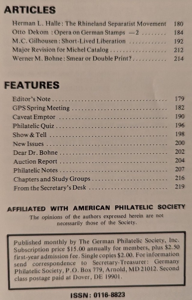 German Postal Specialist May 1985 Rhineland Separatists Smear Or Double Print