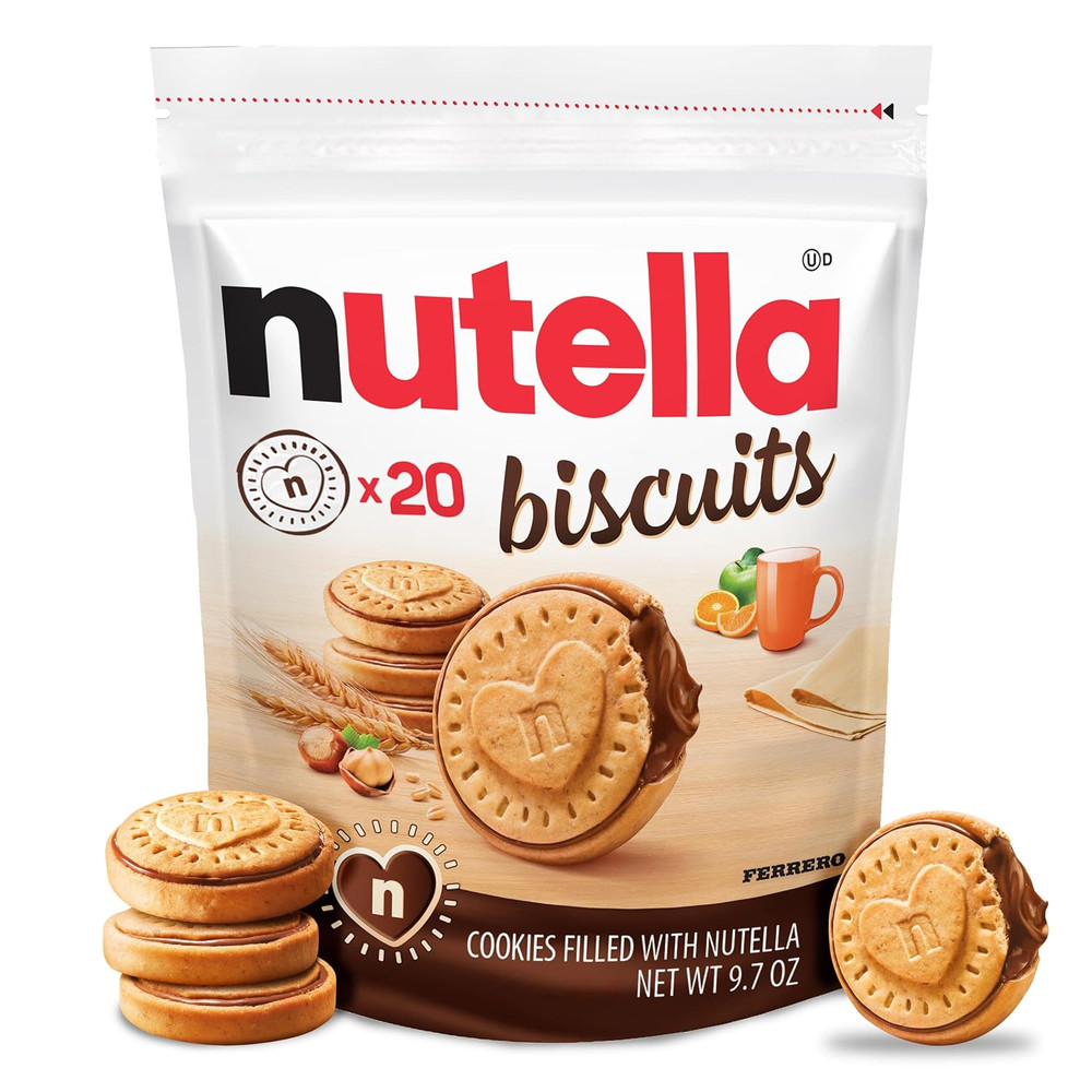 Biscuits Cookies Filled with Hazelnut Spread, Sweet Snack Pack, 9.7 Oz