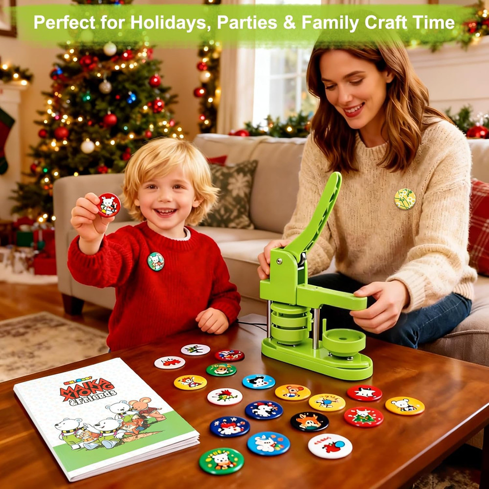 Button Maker Machine 58Mm (2.25 In) Installation-Free, DIY Button Pin Maker Mach