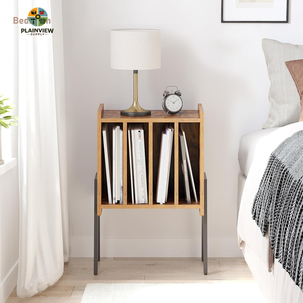 Record Player Stand, Record Storage Table, End Table with Vinyl Holder Display S