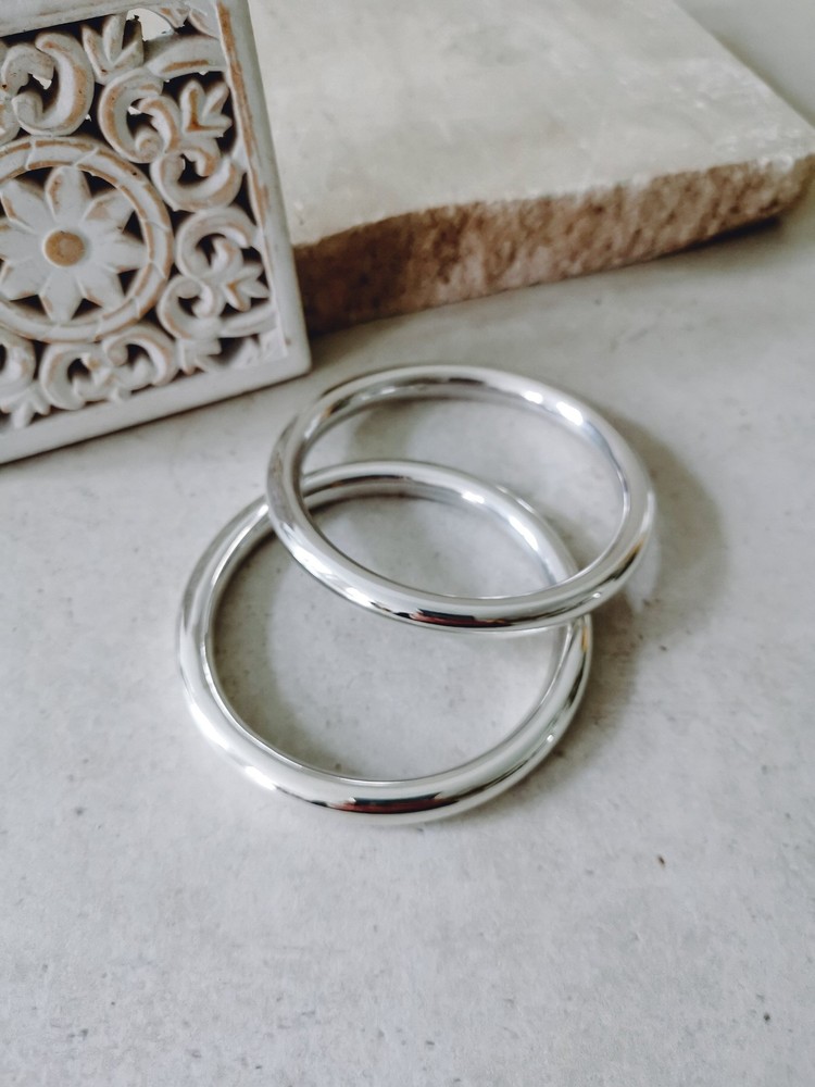 Wide Sterling Silver Chunky Bangle, Statement Bracelet Silver 925
