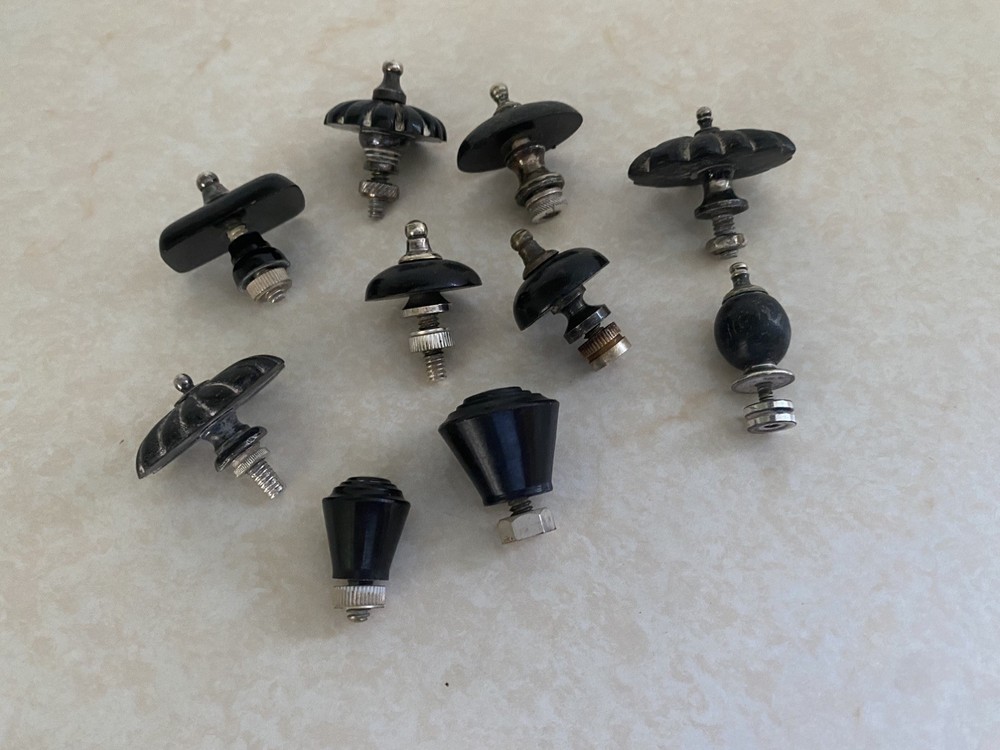 10 Victorian silver plate Bakelite Old Pewter Tea pot lid Knobs Top finials Knob