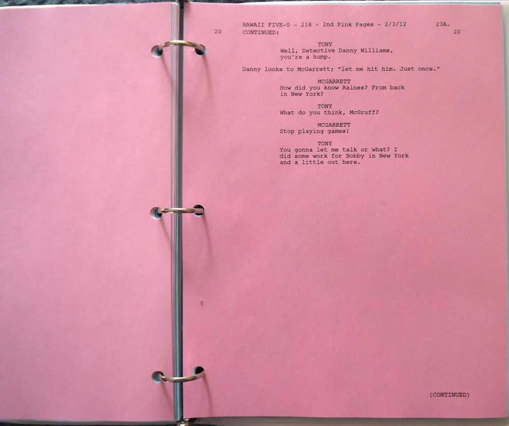 2012 Hawaii Five-O "Lekio" Original Script + Shooting Schedule
