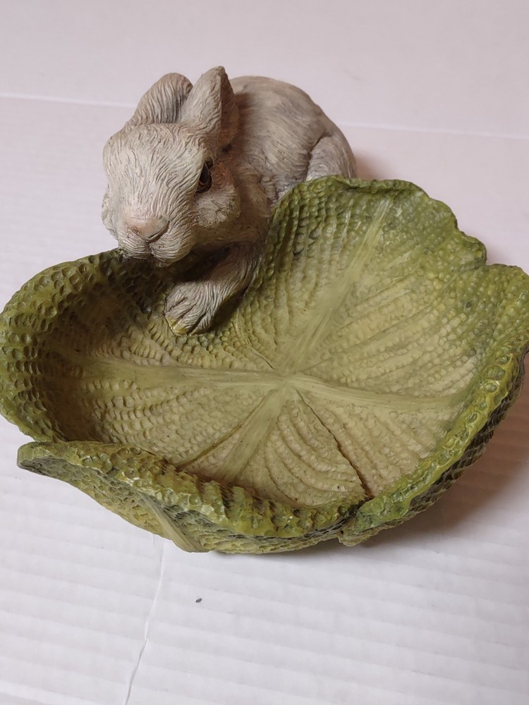 Chrisdon Rabbit with Cabbage Bowl Easter Decoration Spring Bunny