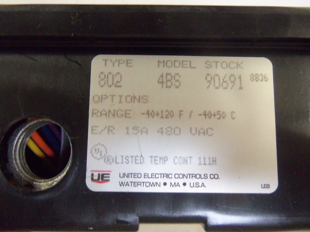 UNITED ELECTRIC 802-4BS TEMPERATURE CONTROLLER UNMP