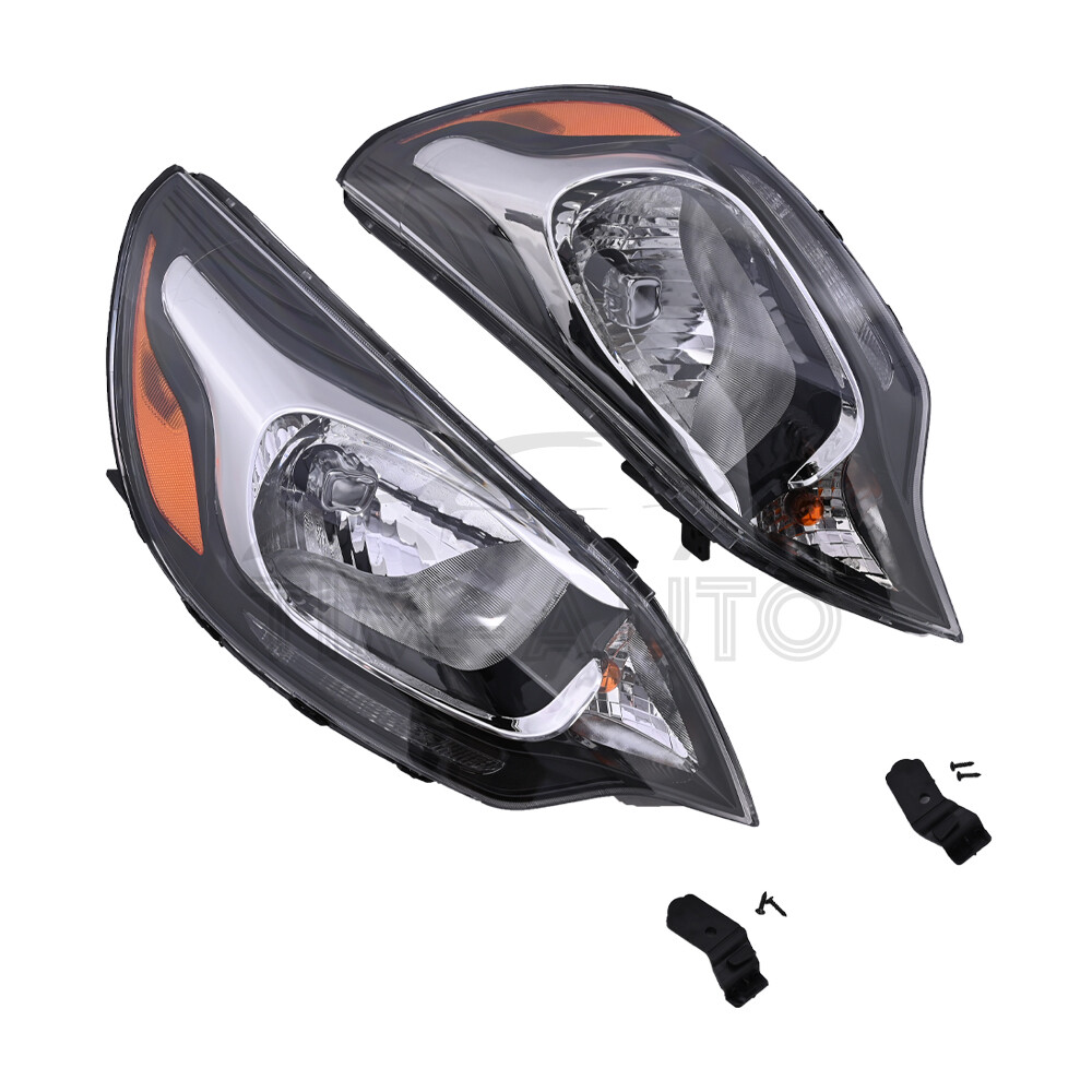 For 2012- 2017 Kia Rio Sedan Halogen Headlight Assembly Left Right Pair Set 2pc