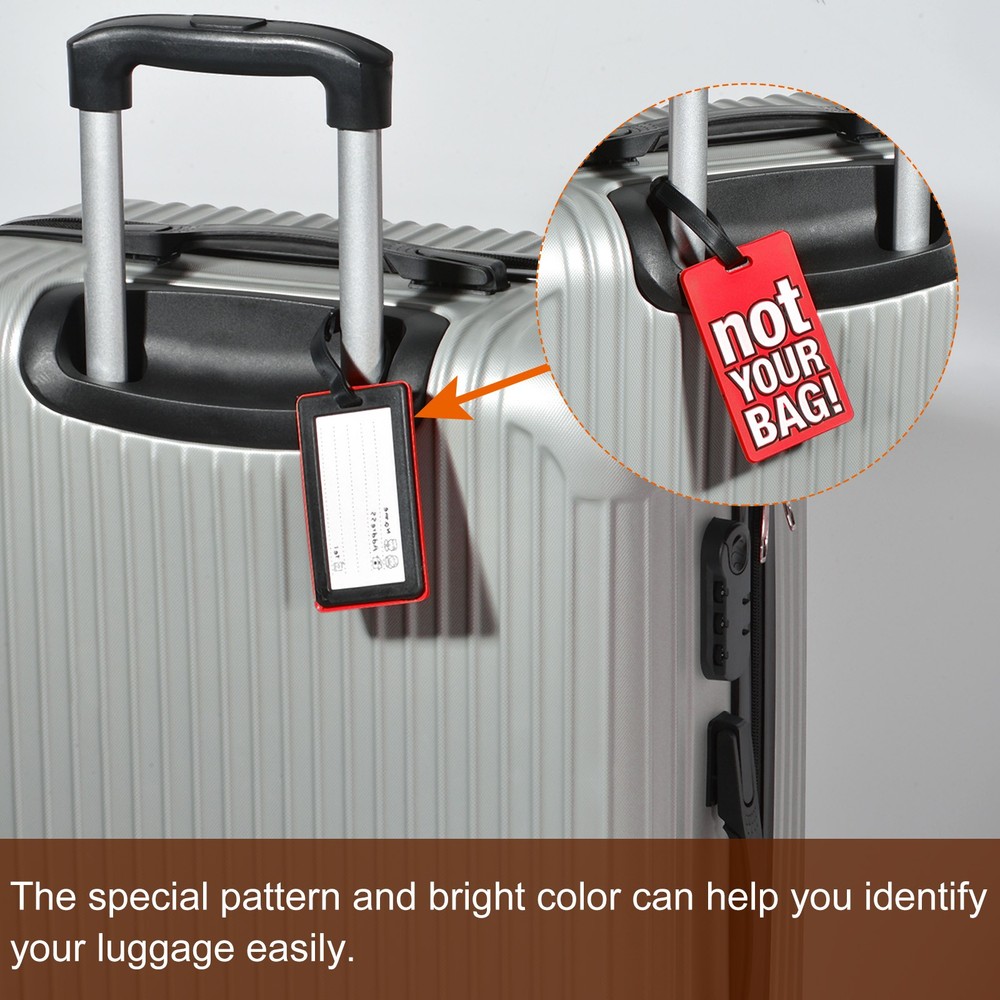 PVC Luggage Tag Identifier Label, Not Your Bag Pattern Red