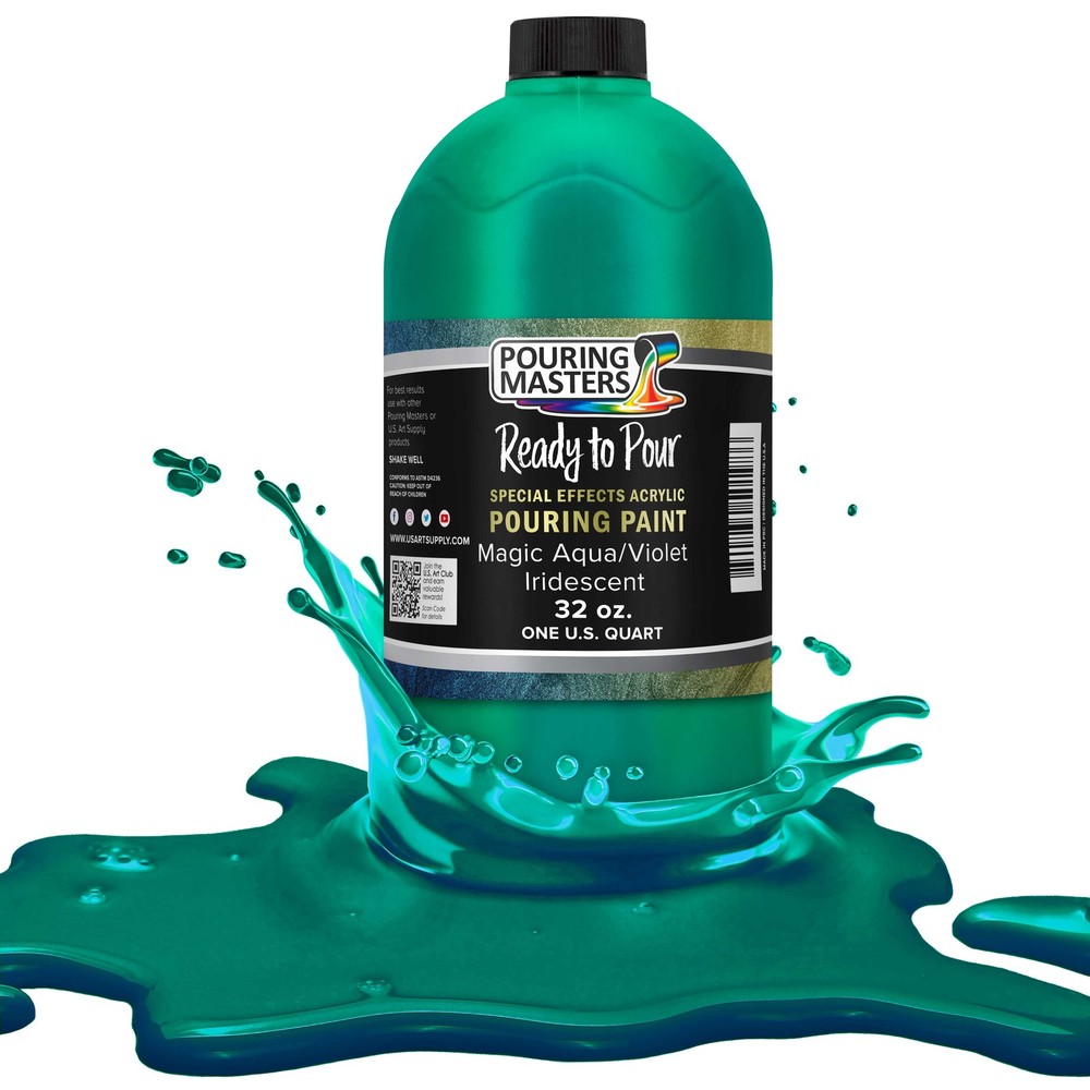 Magic Aqua/Violet Iridescent Special Effects Pouring Paint - Quart Bottle