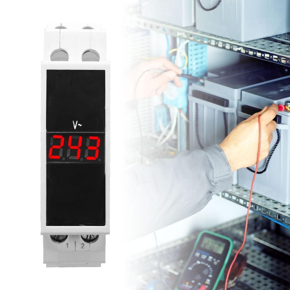 Din Rail Digital Display Voltmeter AC80-500V 50-60Hz Mini
