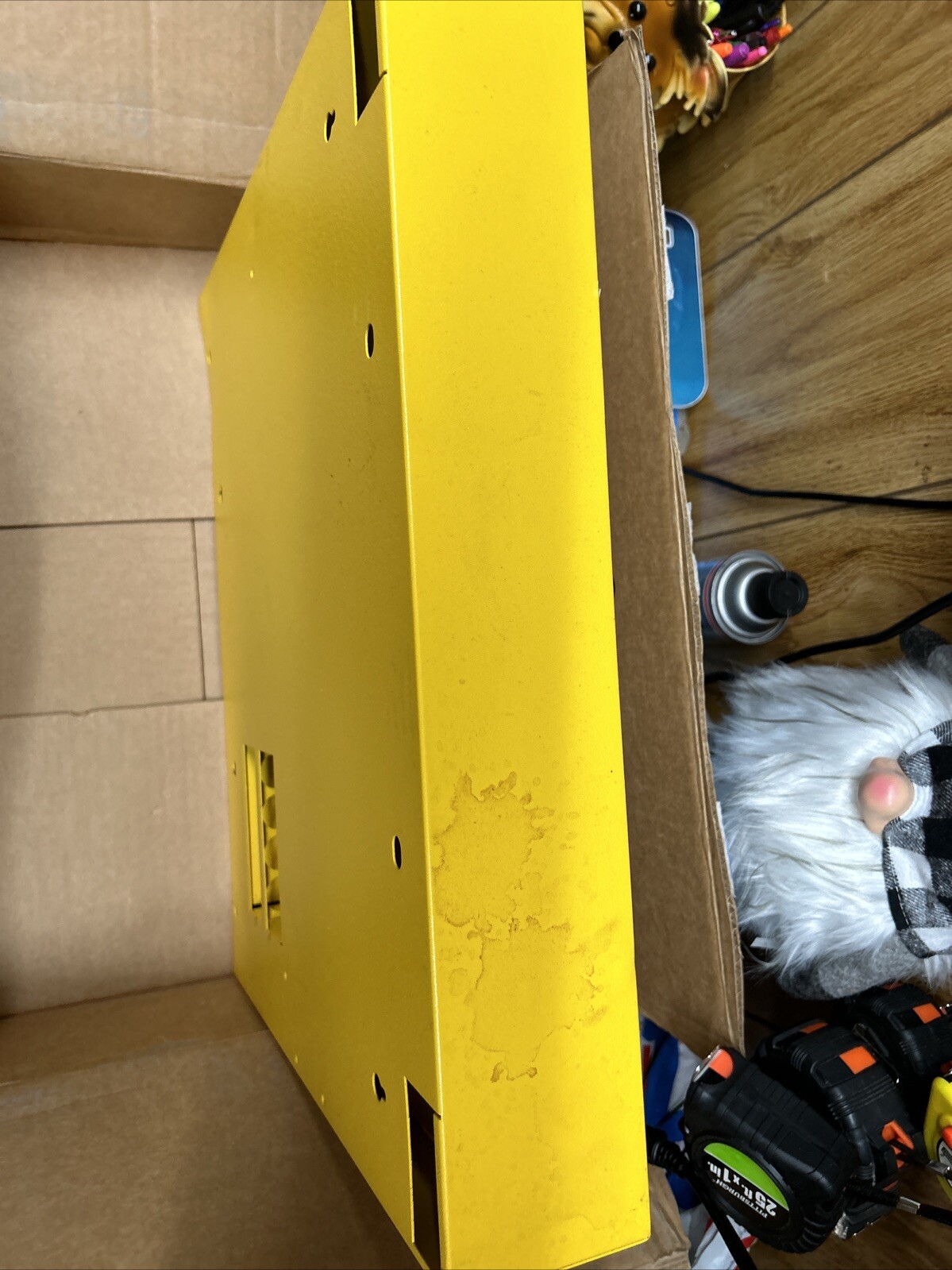 WALLWRITE WW-100SC-T93 Wall Mounted Desk, 20x13-1/2x3-3/8 In, Yellow with key