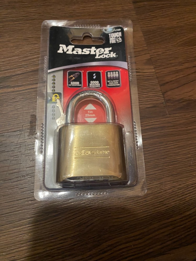 MASTER LOCK COMBINATION PADLOCK 1" SHACKLE 175D RESETTABLE COMBO NIP