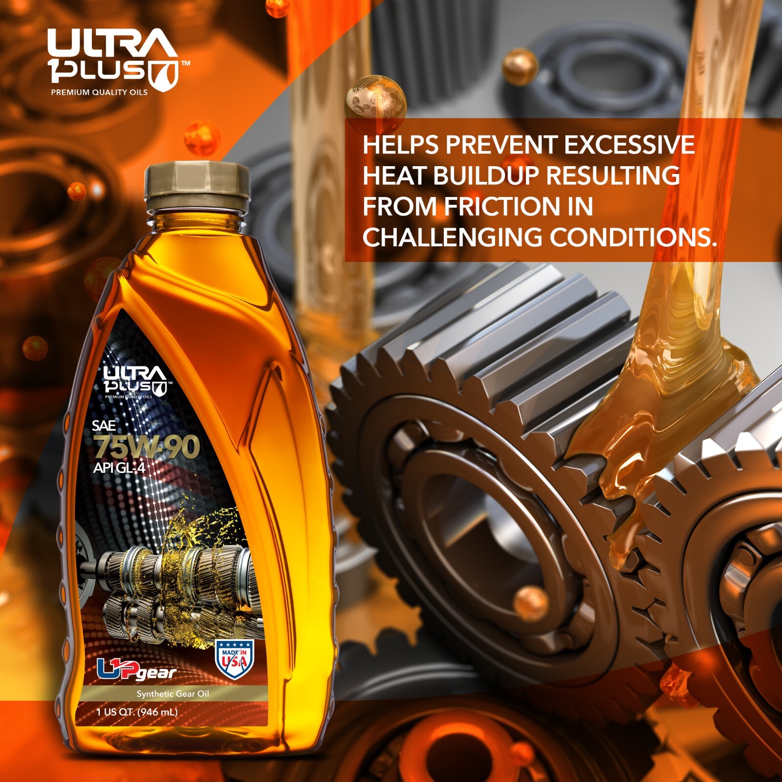 Ultra1Plus SAE 75W-90 Synthetic Gear Oil API GL-4 (6 QTS)