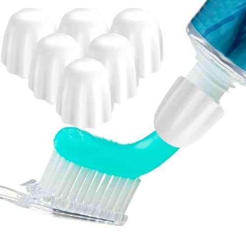 6 Pk Silicone Toothpaste Cap Reusable Self Closing Toothpaste Squeezer Dispenser